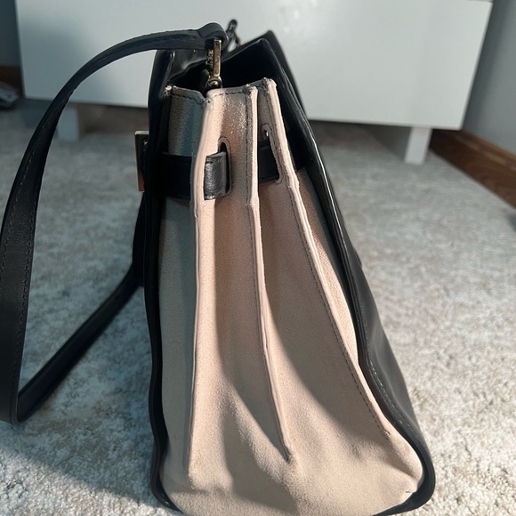 Kate Spade Staci Black Nude Leather Large Satchel Shoulder Bag - Picture 4 of 10